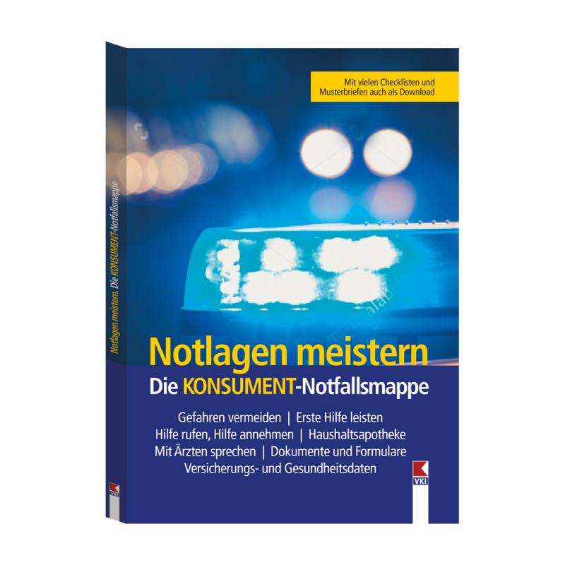 Notlagen meistern. Die KONSUMENT-Notfallsmappe